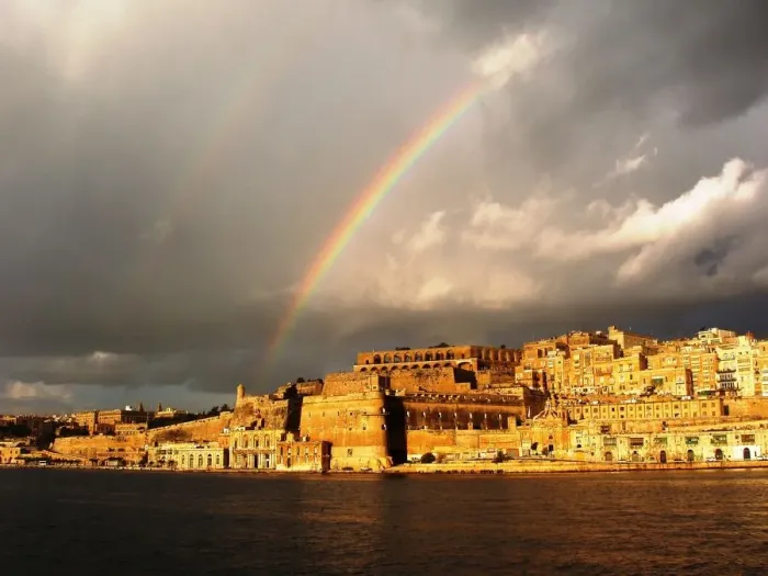 Framed Print : Double rainbow, Valletta, Malta Framed Print : Double rainbow, Valletta, Malta