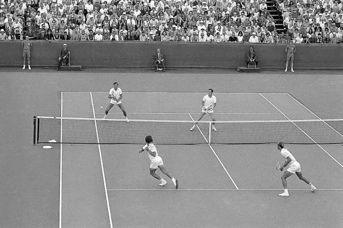 Framed Print : Doubles Play at the Davis Cup Framed Print : Doubles Play at the Davis Cup