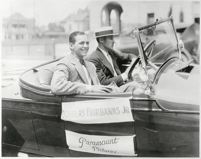 Framed Print : Douglas Fairbanks Jr. Riding in Automobile Framed Print : Douglas Fairbanks Jr. Riding in Automobile