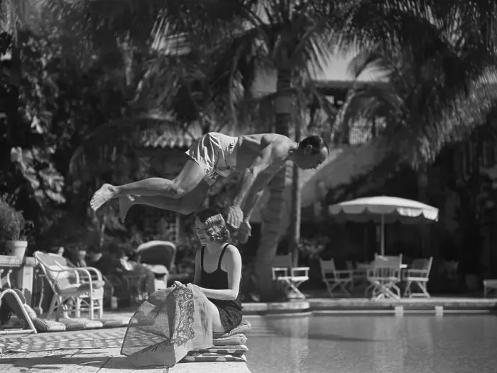 Framed Print : Douglas Fairbanks Sr. Diving into Pool Framed Print : Douglas Fairbanks Sr. Diving into Pool