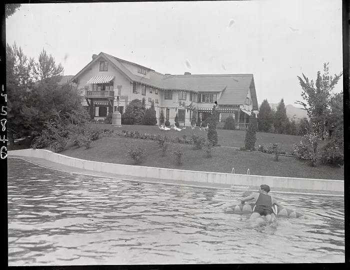 Framed Print : Douglas Fairbanks Swimming in Pool Framed Print : Douglas Fairbanks Swimming in Pool