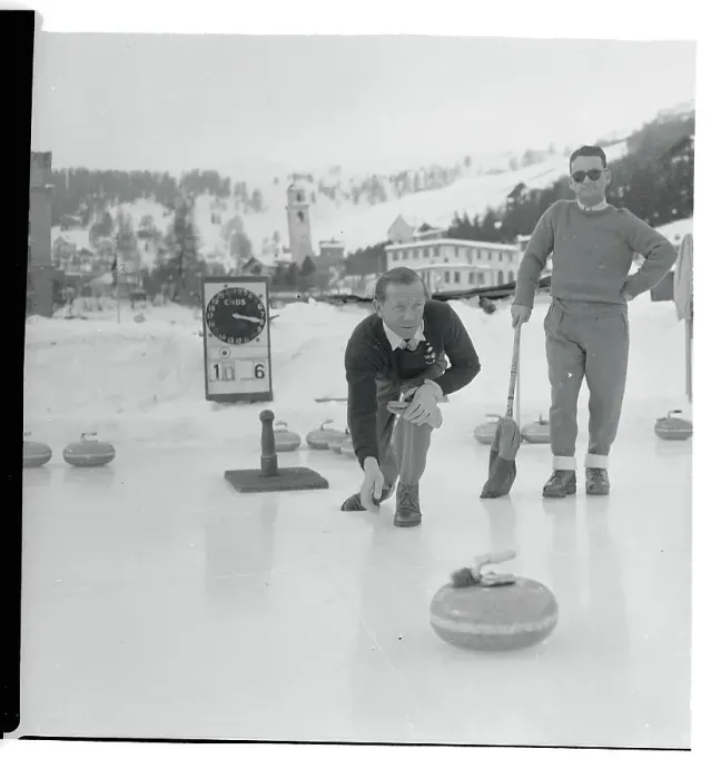 Framed Print : Douglas Smith Playing a Game of Curling Framed Print : Douglas Smith Playing a Game of Curling