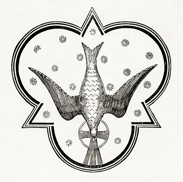 Dove, Holy Spirit Christian Symbolism Engraving