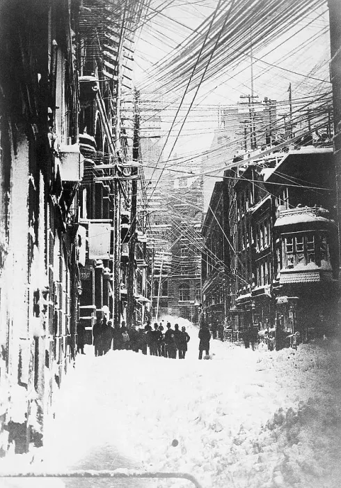 Framed Print : Downtown Manhattan in Blizzard Framed Print : Downtown Manhattan in Blizzard