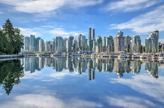 Framed Print : Downtown Vancouver City Skyline, British Columbia, Canada