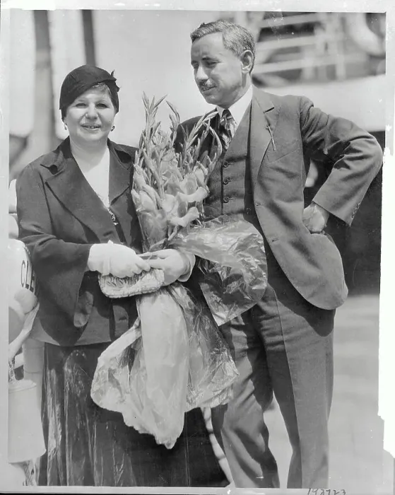 Framed Print : Dr. Will A. Durant and Wife Posing Before Leaving for Trip Framed Print : Dr. Will A. Durant and Wife Posing Before Leaving for Trip