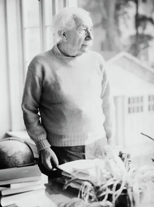 Framed Print : Dr. Albert Einstein Poses At Home Framed Print : Dr. Albert Einstein Poses At Home