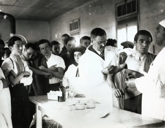 Framed Print : Dr. Andreatti Treating Patients for Tuberculosis Framed Print : Dr. Andreatti Treating Patients for Tuberculosis