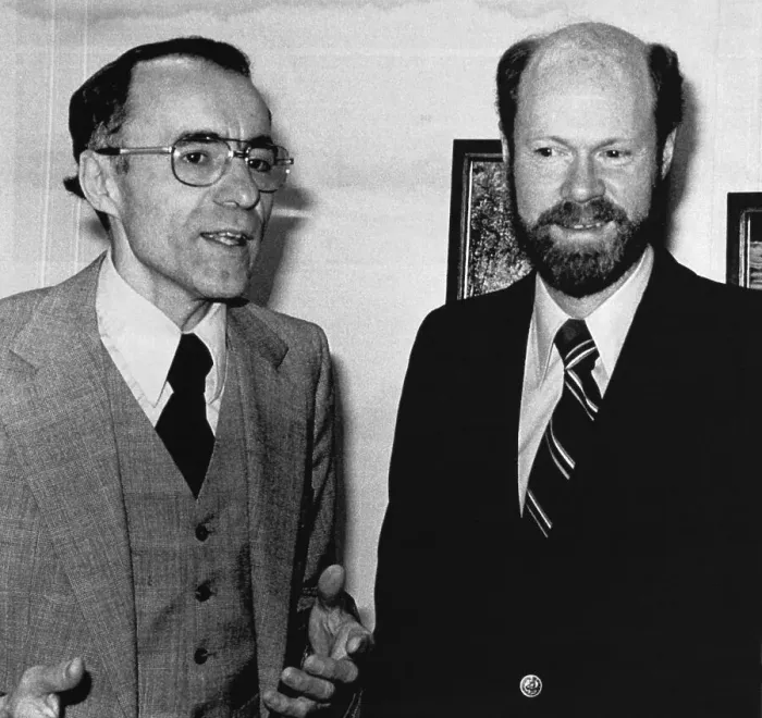 Framed Print : Dr. Arne A. Penzias with Dr. Robert W. Wilson Framed Print : Dr. Arne A. Penzias with Dr. Robert W. Wilson