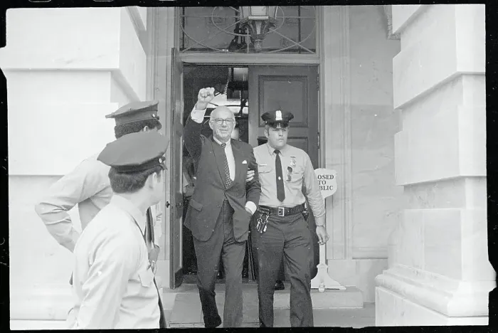 Framed Print : Dr. Benjamin Spock Being Arrested Framed Print : Dr. Benjamin Spock Being Arrested