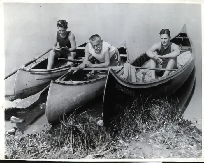 Framed Print : Dr. Charles Steinmetz Canoes W / Boys Framed Print : Dr. Charles Steinmetz Canoes W / Boys
