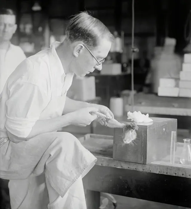 Framed Print : Dr. E.M.K. Gelling in Laboratory Framed Print : Dr. E.M.K. Gelling in Laboratory