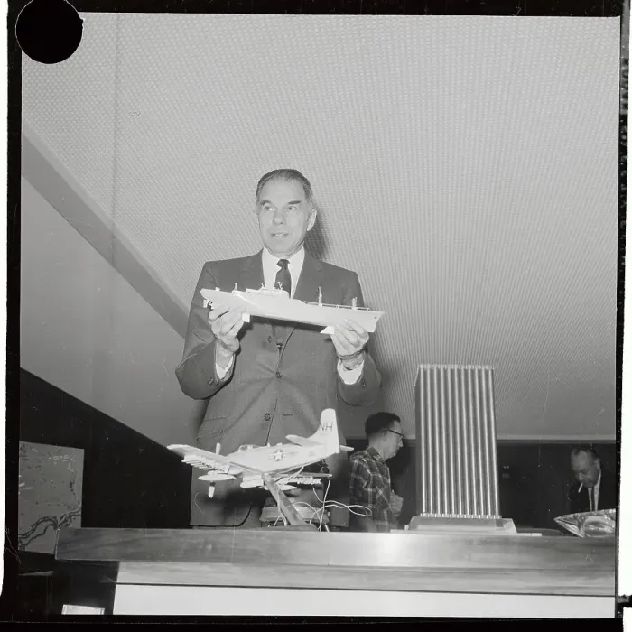 Framed Print : Dr. Glenn T. Seaborg Holding a Model Framed Print : Dr. Glenn T. Seaborg Holding a Model