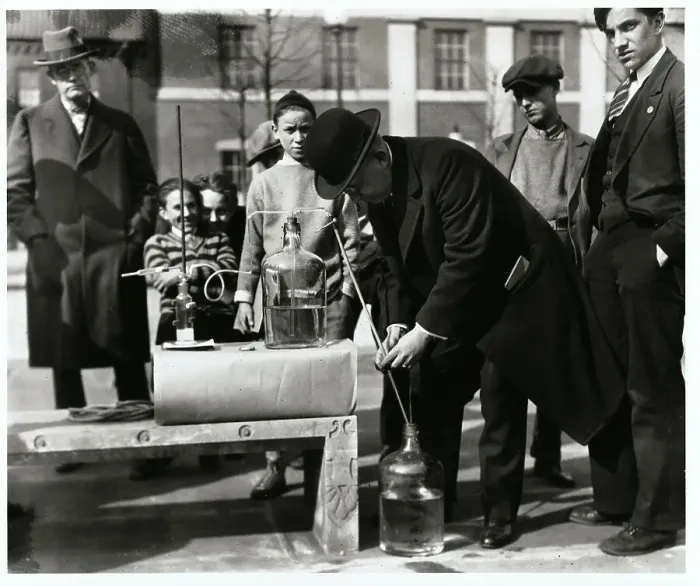 Framed Print : Dr James Shrader Testing for Ozone on Street Framed Print : Dr James Shrader Testing for Ozone on Street