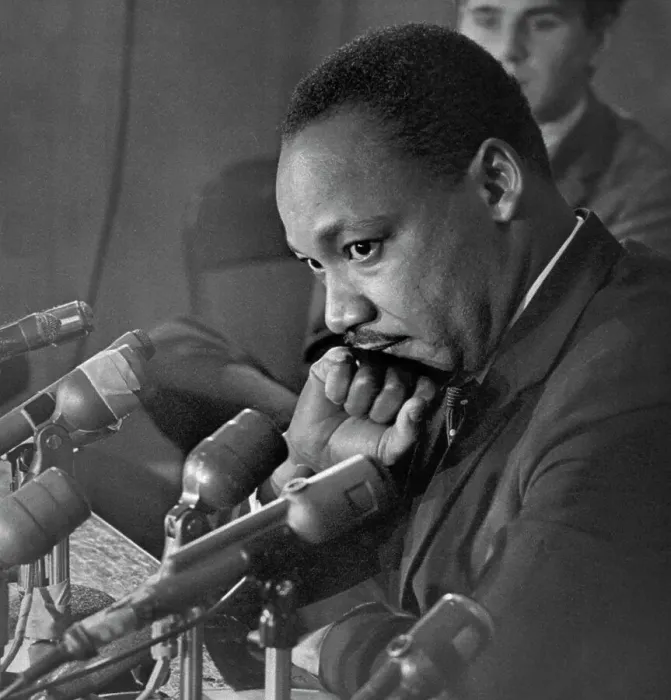 Framed Print : Dr. Martin Luther King at Press Conference Framed Print : Dr. Martin Luther King at Press Conference