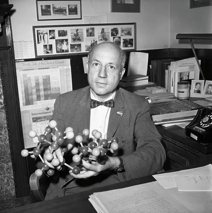 Framed Print : Dr. Melvin Calvin with Sucrose Model Framed Print : Dr. Melvin Calvin with Sucrose Model