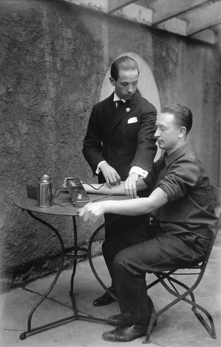 Framed Print : Dr Pedroso Demonstrating Apparatus Framed Print : Dr Pedroso Demonstrating Apparatus