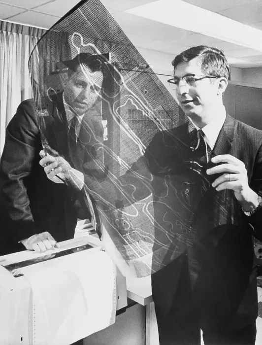 Framed Print : Dr. Robert S. Ledley Examining Computer Output Framed Print : Dr. Robert S. Ledley Examining Computer Output