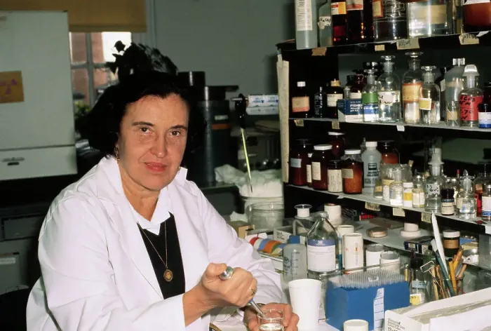 Framed Print : Dr. Rosalyn Yalow Working in her Laboratory Framed Print : Dr. Rosalyn Yalow Working in her Laboratory