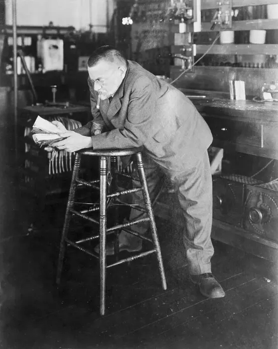 Framed Print : Dr. Steinmetz Examining a Branch Framed Print : Dr. Steinmetz Examining a Branch