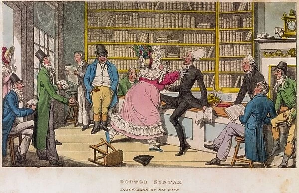 Dr Syntax. circa 1790: Dr Syntax is discovered by his wife in a Paris library,