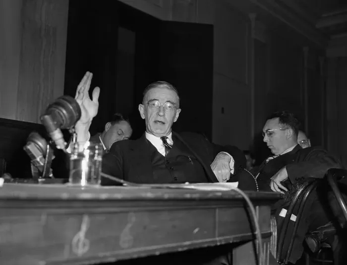Framed Print : Dr. Vannevar Bush Preparing to Give Testimony