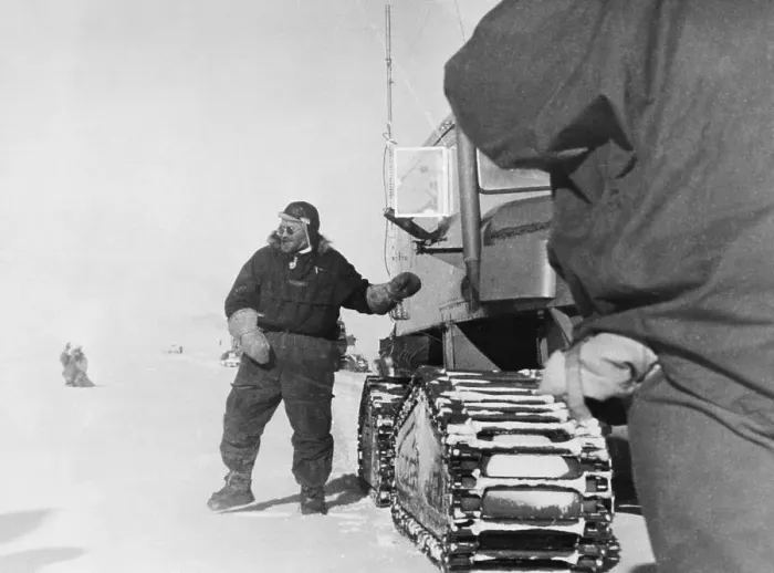 Framed Print : Dr. Vivian Fuchs Arrives at South Pole Framed Print : Dr. Vivian Fuchs Arrives at South Pole