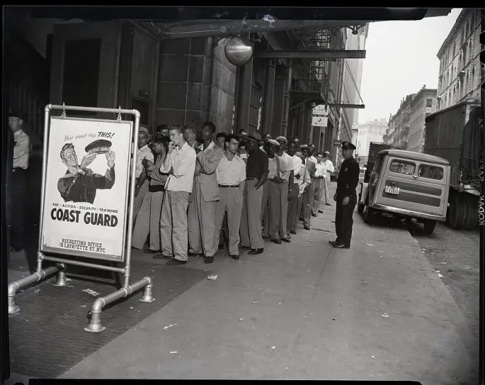 Framed Print : Draftees In Line To Get Forms Framed Print : Draftees In Line To Get Forms