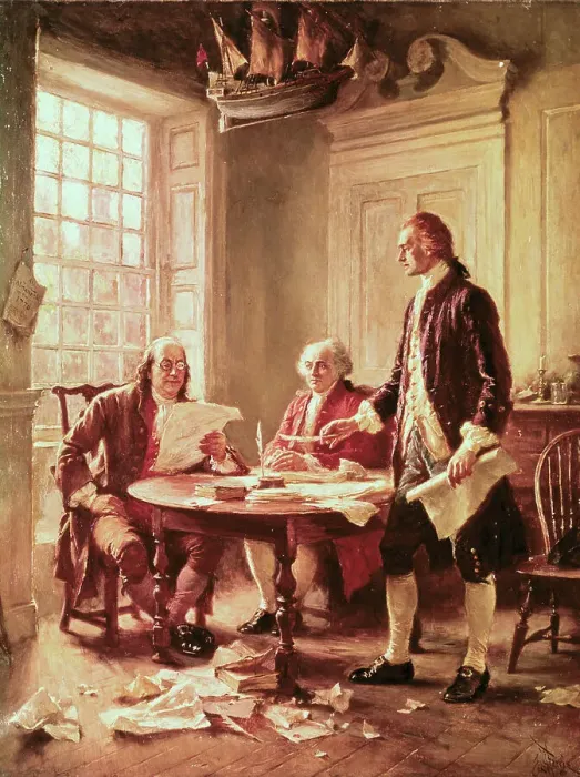 Framed Print : Drafting of the Declaration of Independence by Jean Leon Gerome Ferris Framed Print : Drafting of the Declaration of Independence by Jean Leon Gerome Ferris