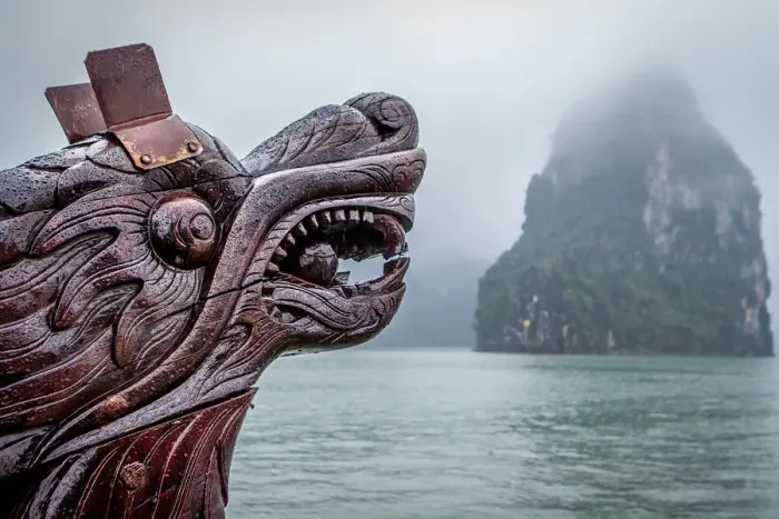 Framed Print : Dragon head at bow of boat - Halong Bay, Vietnam Framed Print : Dragon head at bow of boat - Halong Bay, Vietnam