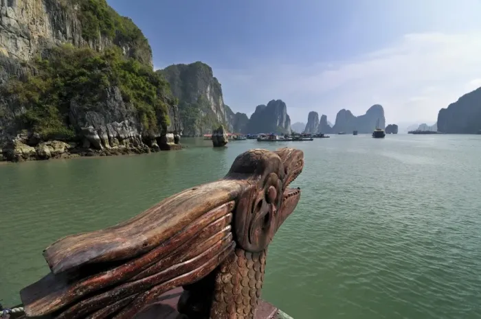 Framed Print : Dragon on a junk, Halong Bay, Vietnam, Southeast Asia Framed Print : Dragon on a junk, Halong Bay, Vietnam, Southeast Asia