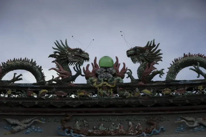 Framed Print : Dragons at Trieu Chau temple. Hoi An Framed Print : Dragons at Trieu Chau temple. Hoi An