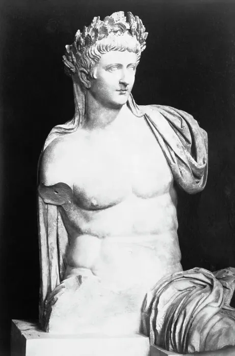 Framed Print : Draped Statue of Emperor Tiberius