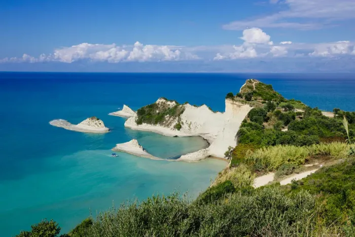 Framed Print : Drastis Cape cliffs, Corfu island, Greece Framed Print : Drastis Cape cliffs, Corfu island, Greece