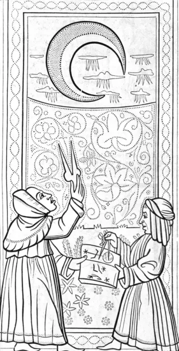 Framed Print : Drawing of astronomers observing & measuring the moon, c. 1454 Framed Print : Drawing of astronomers observing & measuring the moon, c. 1454