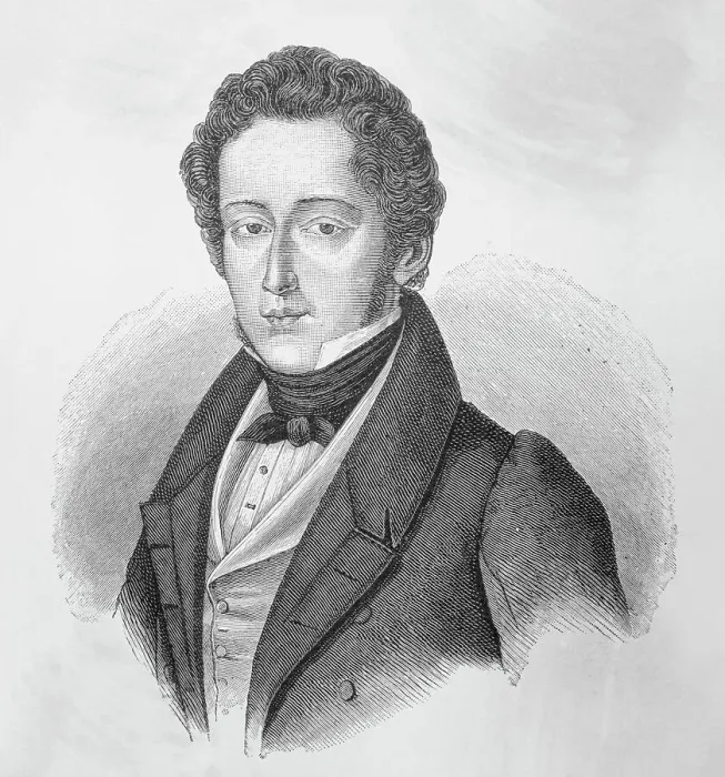Framed Print : Drawing of Composer Frederic Chopin