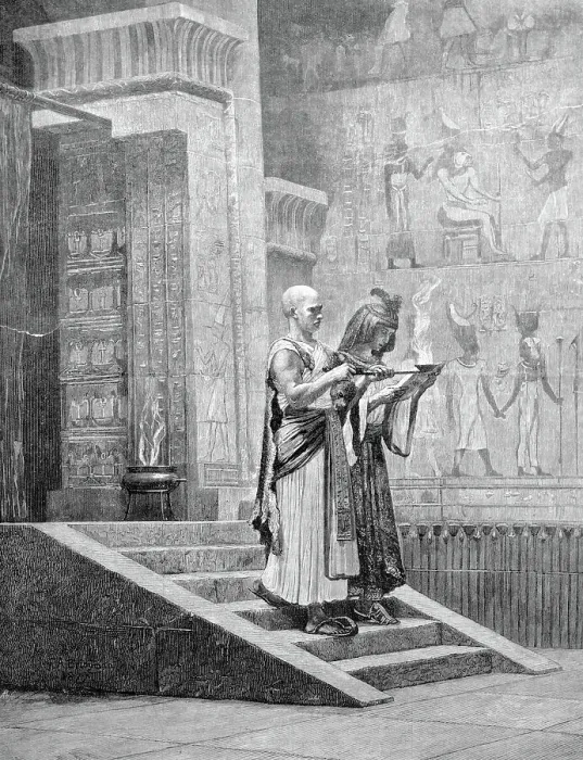 Framed Print : Drawing of Egyptians During Religious Ceremony Framed Print : Drawing of Egyptians During Religious Ceremony