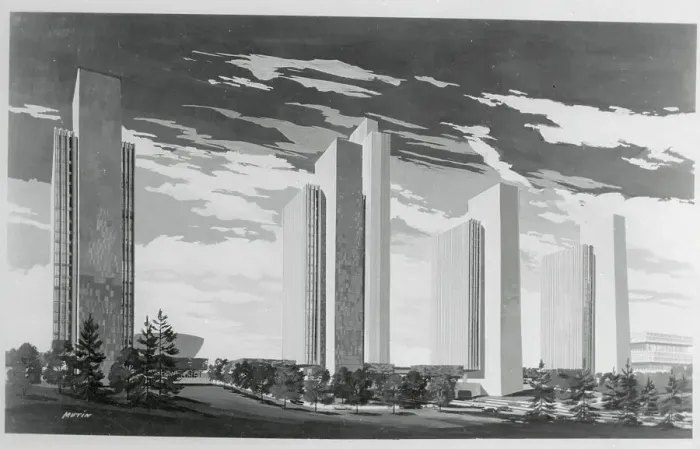 Framed Print : Drawing of Empire State Plaza Framed Print : Drawing of Empire State Plaza