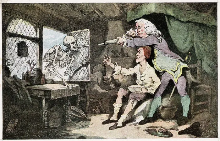 Framed Print : Drawing of Two Figures Warding off Death Framed Print : Drawing of Two Figures Warding off Death