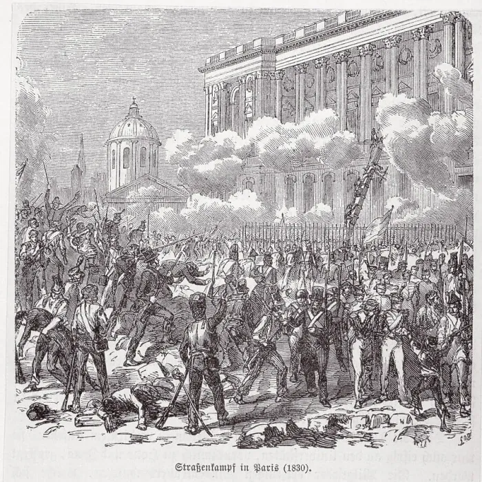 Framed Print : Drawing of French Revolution in City