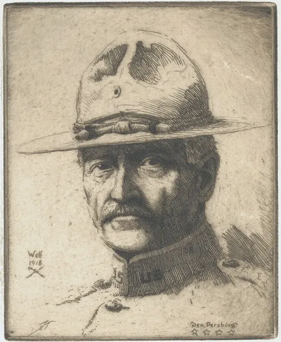 Framed Print : Drawing of General Pershing Framed Print : Drawing of General Pershing