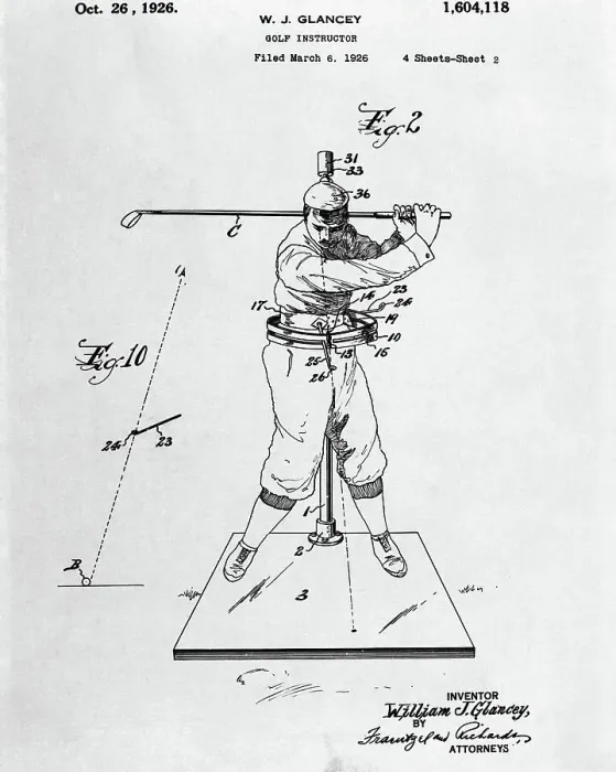 Framed Print : Drawing Of Golfer In Pose Framed Print : Drawing Of Golfer In Pose