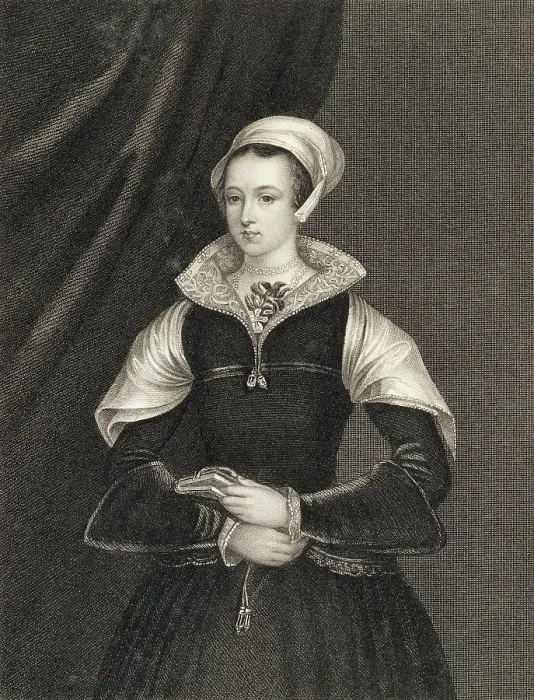 Framed Print : Drawing of Lady Jane Grey with Book in Hand Framed Print : Drawing of Lady Jane Grey with Book in Hand
