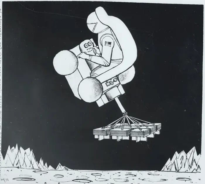 Framed Print : Drawing of Lunar Pogo Stick Framed Print : Drawing of Lunar Pogo Stick