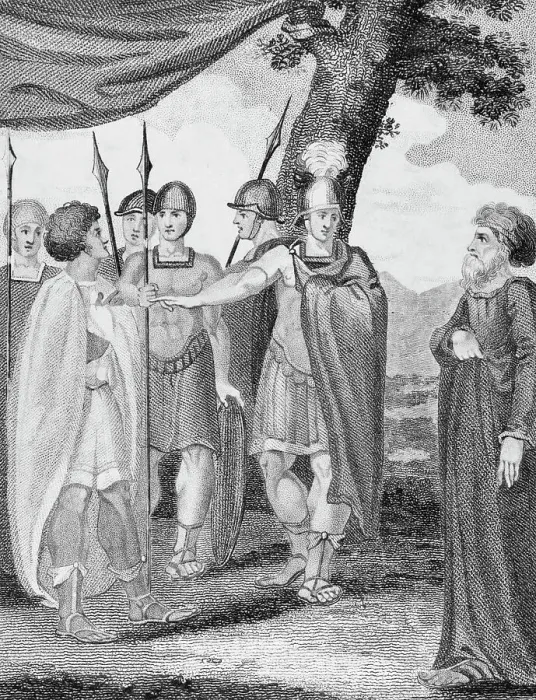 Framed Print : Drawing of Military Outdoor Scene from Titus Andronicus Framed Print : Drawing of Military Outdoor Scene from Titus Andronicus