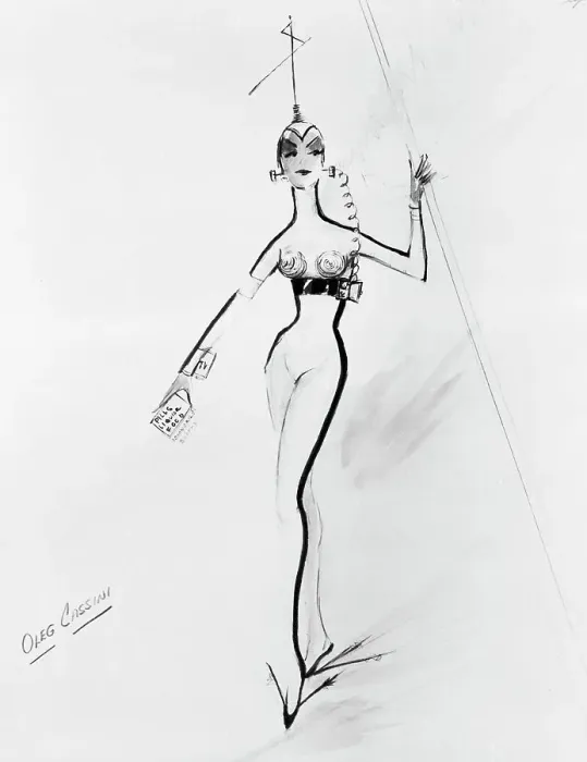 Framed Print : Drawing of Oleg Cassini Design Framed Print : Drawing of Oleg Cassini Design
