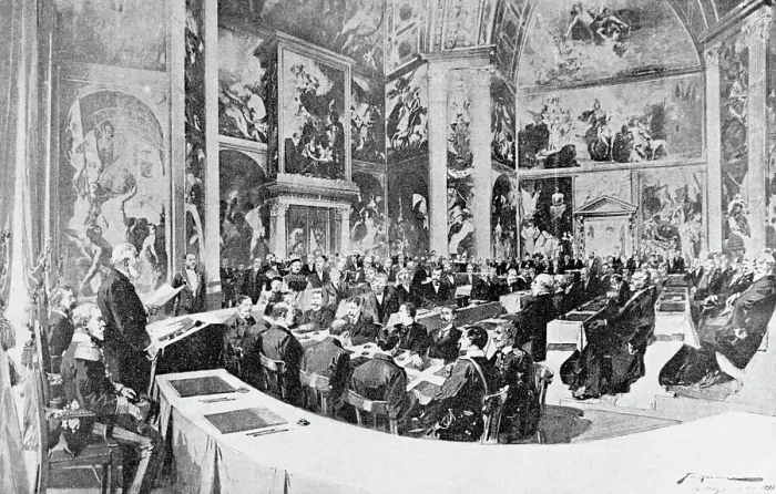 Framed Print : Drawing Of Opening Of Hague Peace Conf Framed Print : Drawing Of Opening Of Hague Peace Conf
