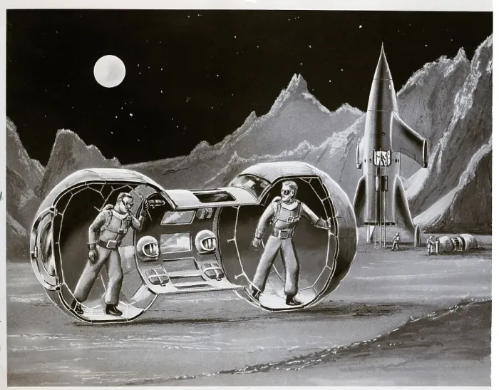 Framed Print : Drawing of Proposed Capsule To Aid Moon Exploration