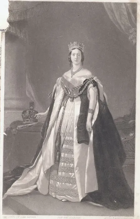 Framed Print : Drawing of Queen Victoria in Full Royal Attire Framed Print : Drawing of Queen Victoria in Full Royal Attire
