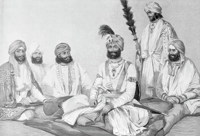 Framed Print : Drawing of Rajah Jawaher Singh and Assistants Framed Print : Drawing of Rajah Jawaher Singh and Assistants